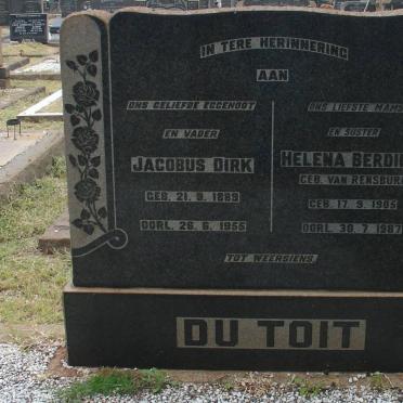 TOIT Jacobus Dirk, du 1889-1955 &amp; Helena Berdina VAN RENSBURG 1905-1987