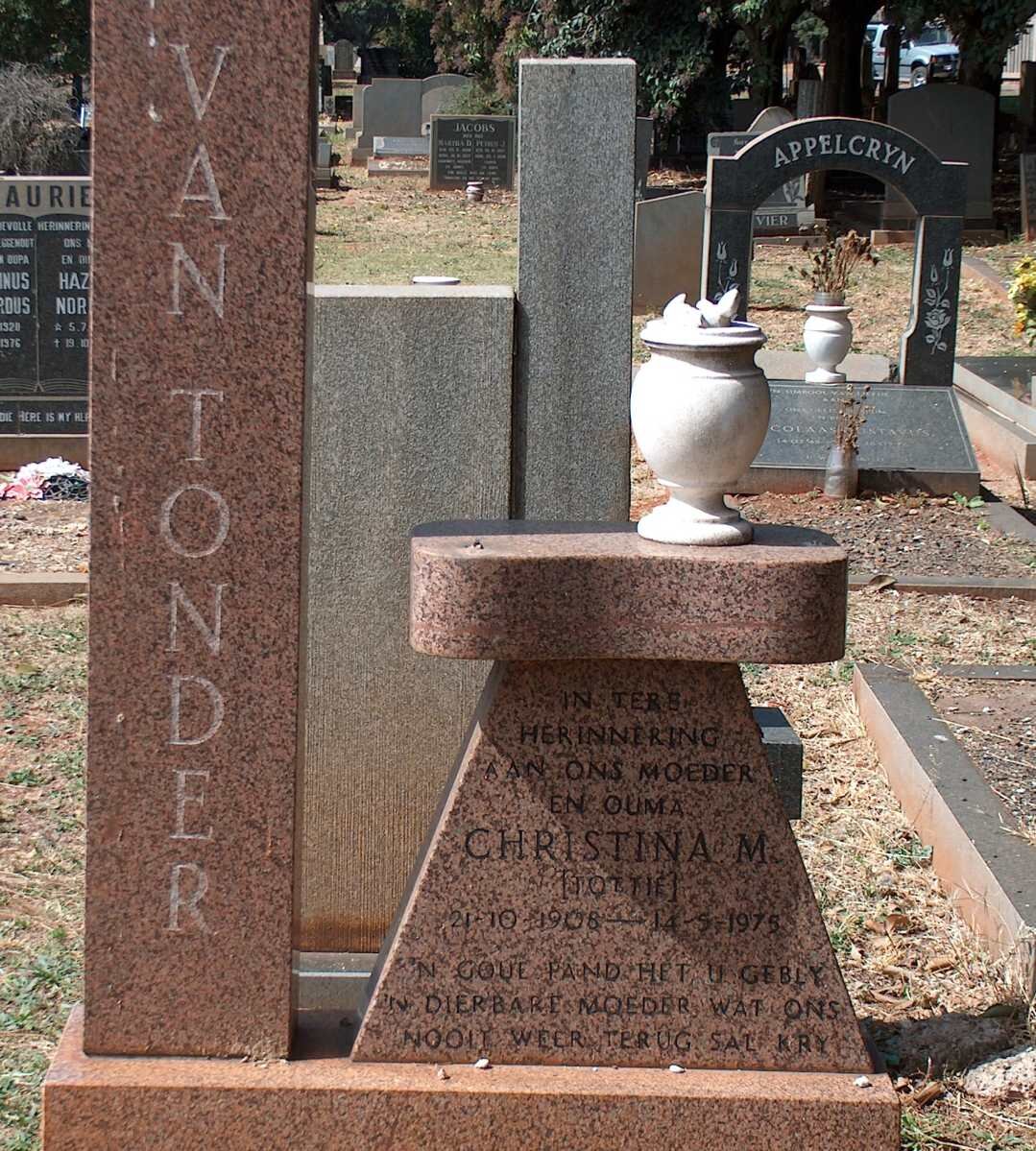 TONDER Christina M., van 1908-1975