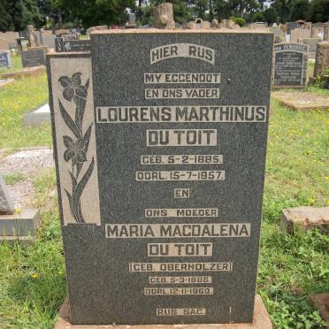 TOIT Lourens Marthinus, du 1885-1957 &amp; Maria Magdalena OBERHOLZER 1886-1960