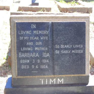 TIMM Barbara Ida 1914-1964