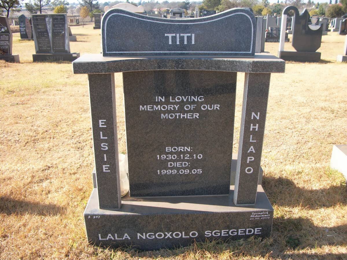 TITI Elsie Nhlapo 1930-1999