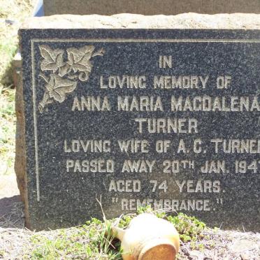 TURNER Anna Maria Magdalena -1947