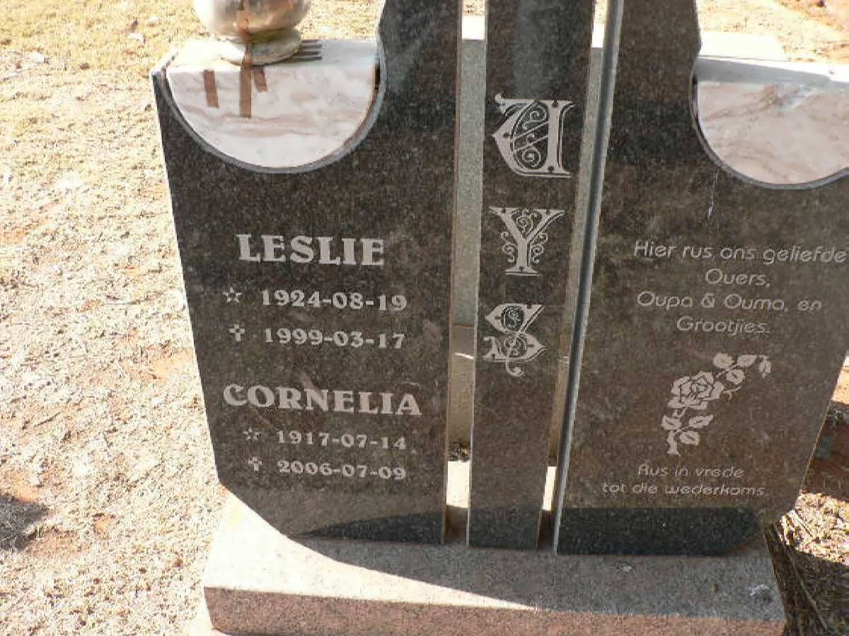 UYS Leslie 1924-1999 &amp; Cornelia 1917-2006