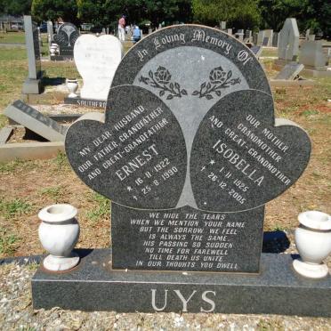 UYS Ernest 1922-1990 &amp; Isobella 1925-2005