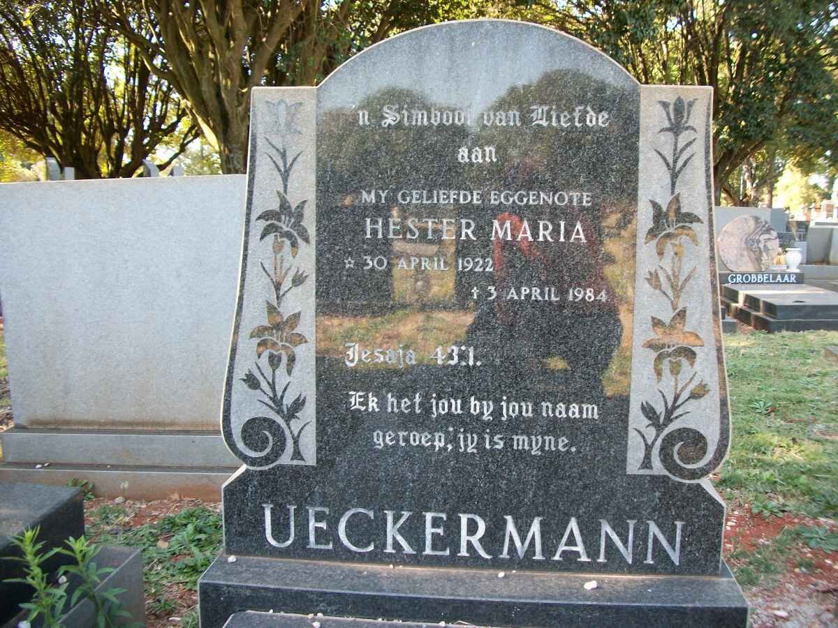 UECKERMANN Hester Maria 1922-1984