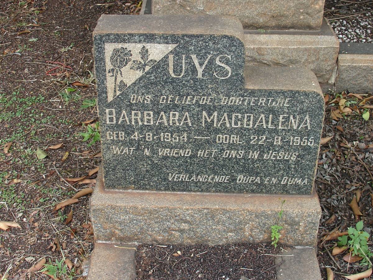 UYS Barbara Magdalena 1954-1955