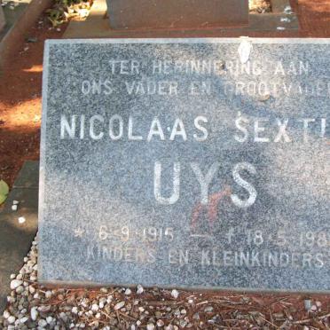 UYS Nicolaas Sextus 1915-1984