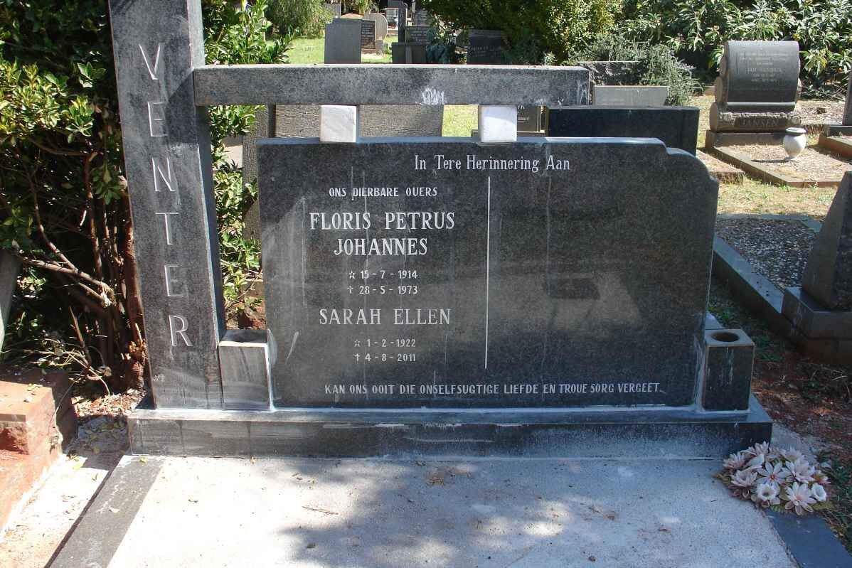 VENTER Floris Petrus Johannes 1914-1973 &amp; Sarah Ellen 1922-2011