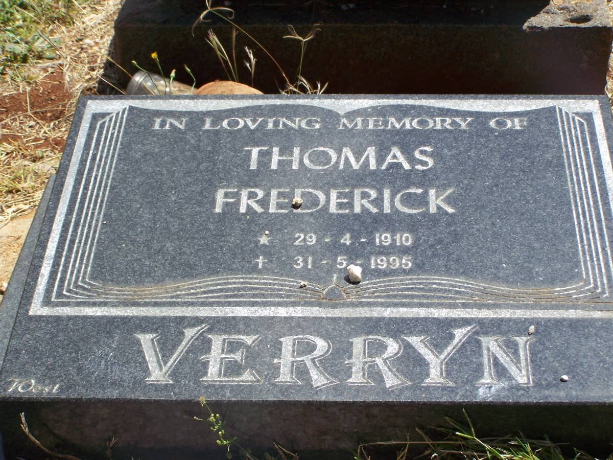 VERRYN Thomas Frederick 1910-1995