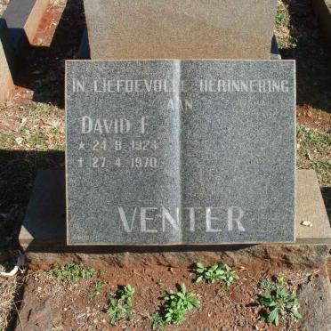 VENTER David F. 1924-1970