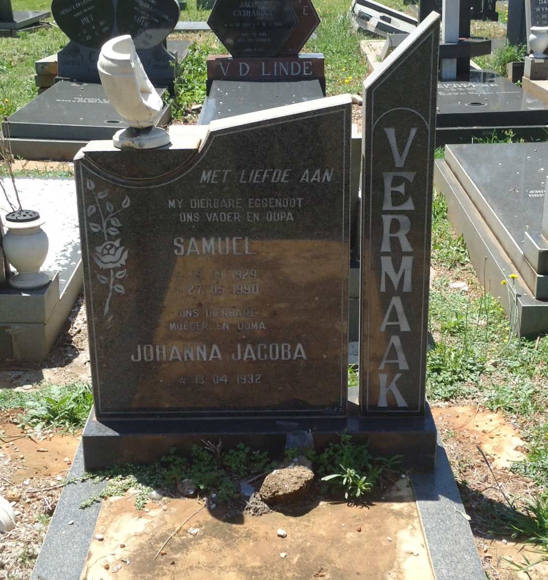 VERMAAK Samuel 1929-1990 &amp; Johanna Jacoba 1932-