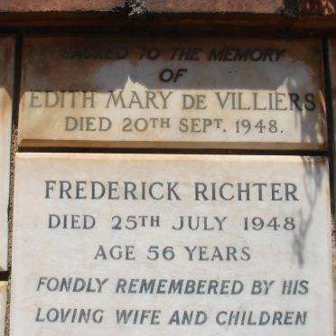 VILLIERS Edith Mary, de -1948 :: RICHTER Frederick -1948