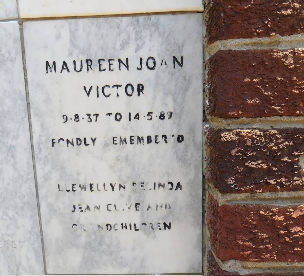 VICTOR Maureen Joan 1937-1989