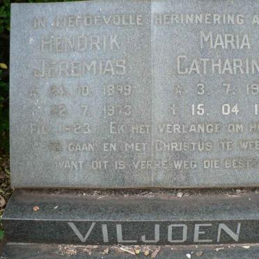 VILJOEN Hendrik Jeremias 1899-1973 &amp; Maria Catharina 1910-1998