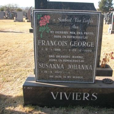 VIVIERS Francois George 1910-1999 &amp; Susanna Johanna 1923-