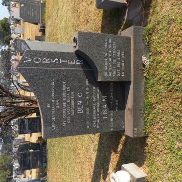 VORSTER Ben C. 1918-1996 &amp; Lisa M. 1915-2009