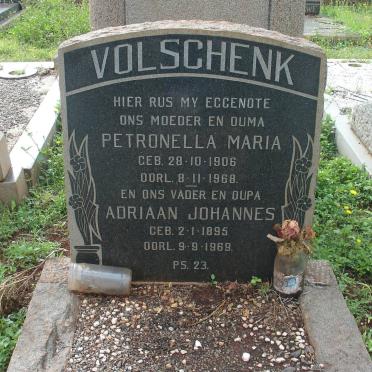 VOLSCHENK Adriaan Johannes  1885-1955 &amp; Petronella Maria 1906-1968