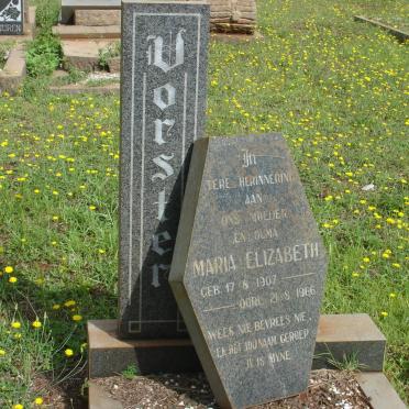 VORSTER Maria Elizabeth 1907-1966