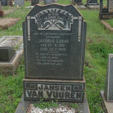 VUUREN Jacobus Lukas, Jansen van 1901-1949