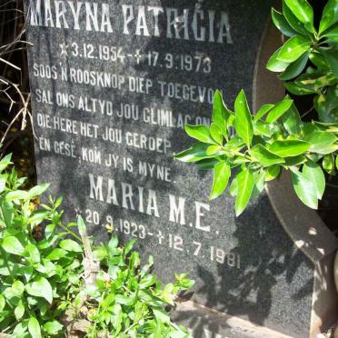 VUUREN Maria M.E., Janse van 1923-1981 :: JANSE VAN VUUREN Maryna Patricia 1954-1973