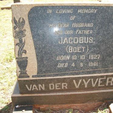 VYVER Jacobus, van der 1927-1961