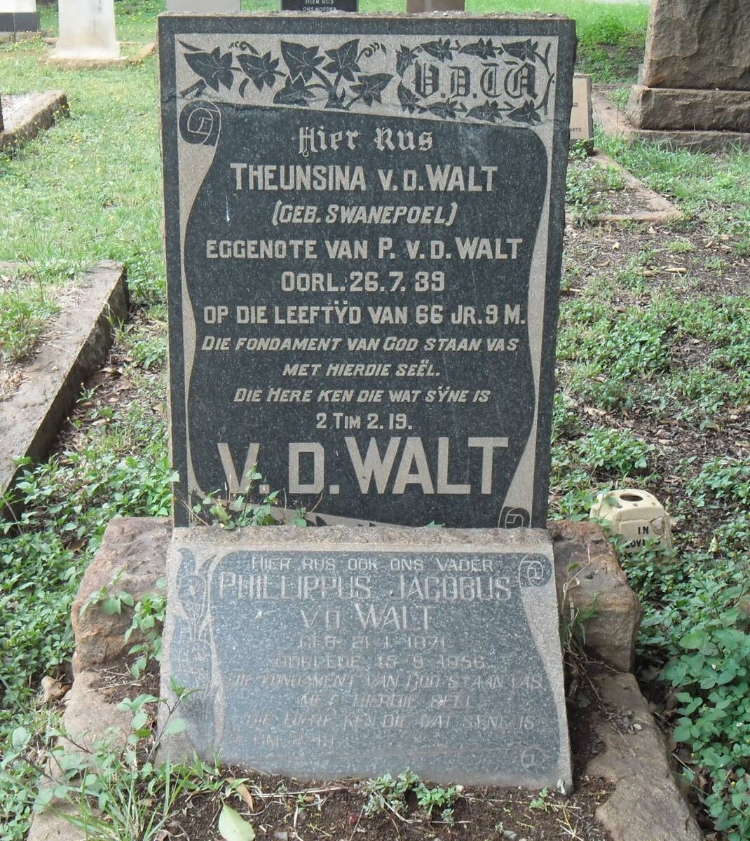 WALT Phillippus Jacobus, v.d. 1871-1956 &amp; Theunsina SWANEPOEL -1939
