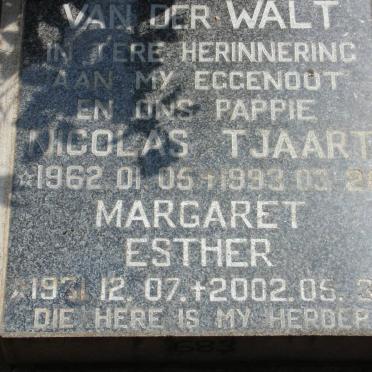 WALT Nicolas Tjaart, van der 1962-1993 &amp; Margareet Esther 1931-2002