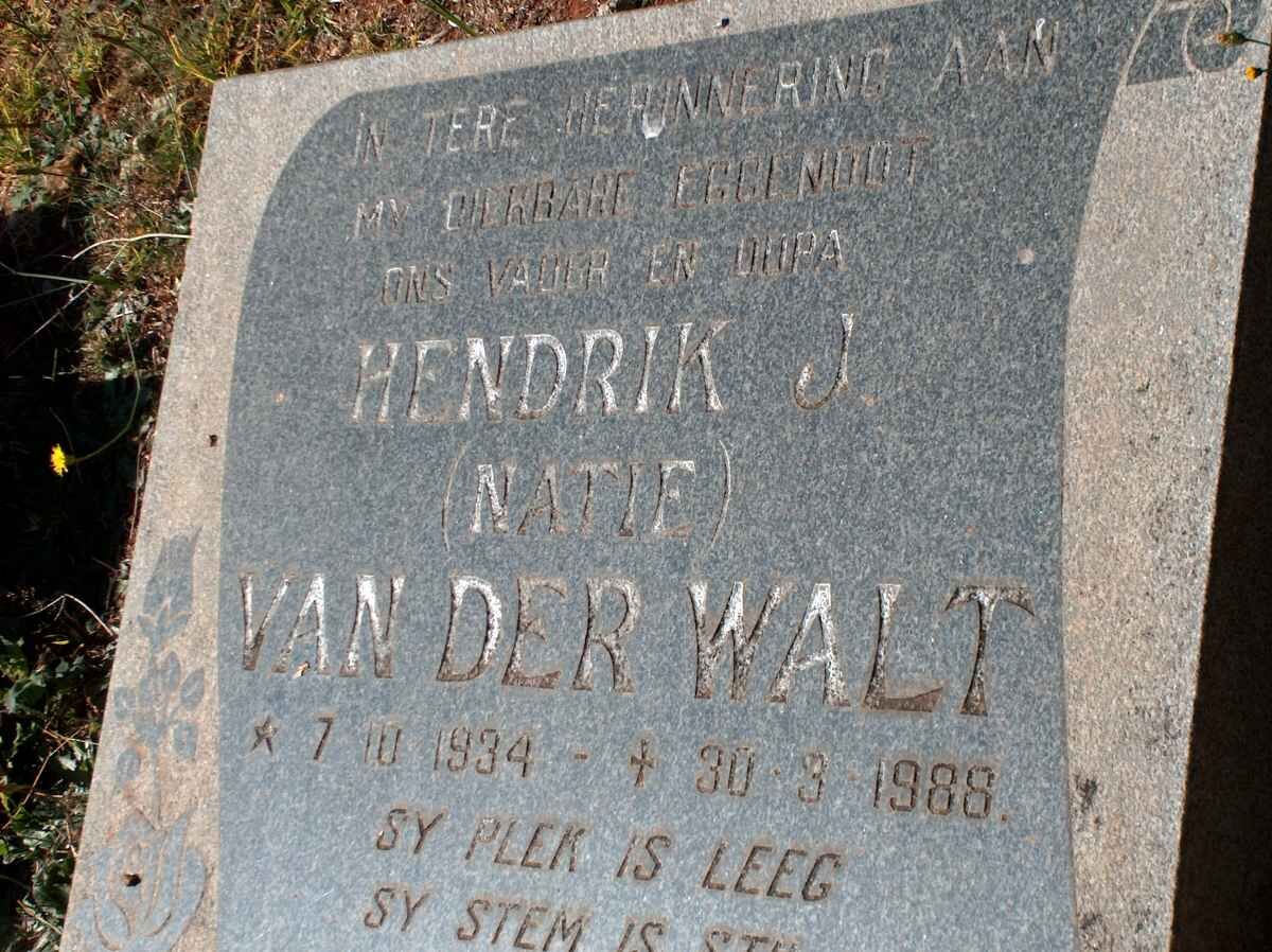 WALT Hendrik J., van der 1934-1988
