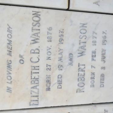 WATSON Robert 1877-1967 &amp; Elizabeth C.B. 1876-1957