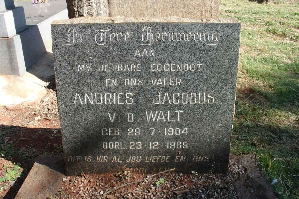 WALT Andries Jacobus, v.d 1904-1969