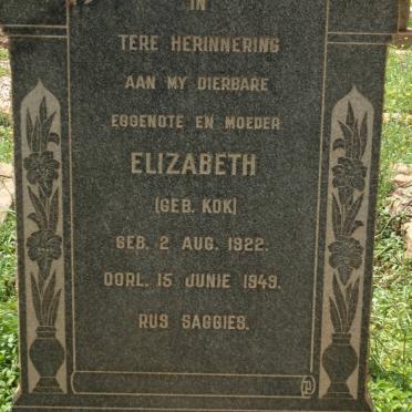 WADGE Elizabeth nee KOK 1922-1949