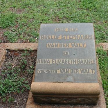 WALT Roelof Stephanus, van der :: BAKKES Anna Elizabeth nee VAN DER WALT
