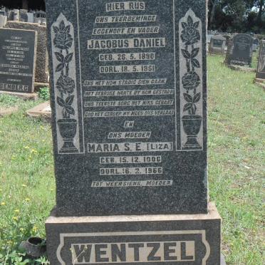 WENTZEL Jacobus Daniel 1890-1951 &amp; Maria S.E. 1900-1966