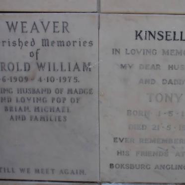 WEAVER Harold William 1909-1975 :: KINSELLA Tony 1932-1978