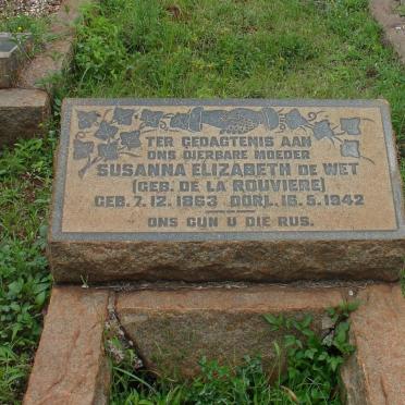 WET Susanna Elizabeth, de nee DE LA ROUVIERE 1863-1942