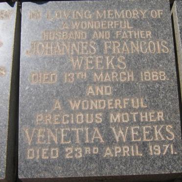 WEEKS Johannes Francois ?-1968 Venetia ?-1971