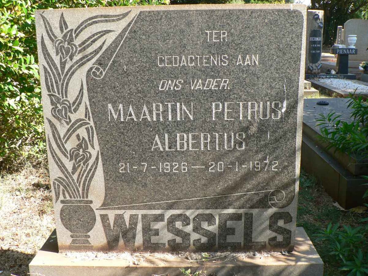 WESSELS Maartin Petrus Albertus 1926-1972