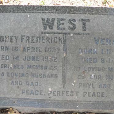 WEST Sydney Frederick 1897-1952 &amp; Vera 1900-1981