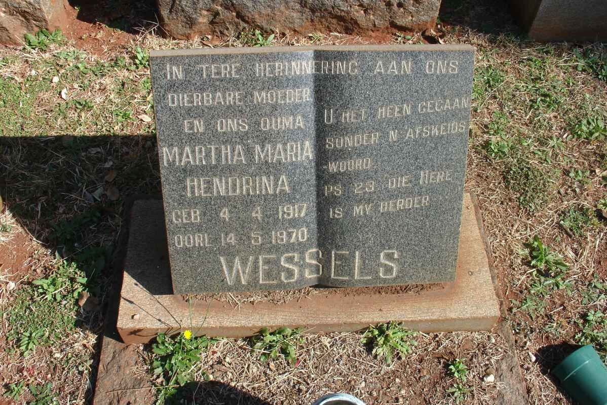 WESSELS Martha Maria Hendrina 1917-1970