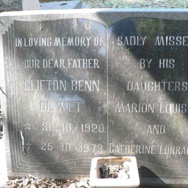 WET Clifton Benn, de 1920-1973 