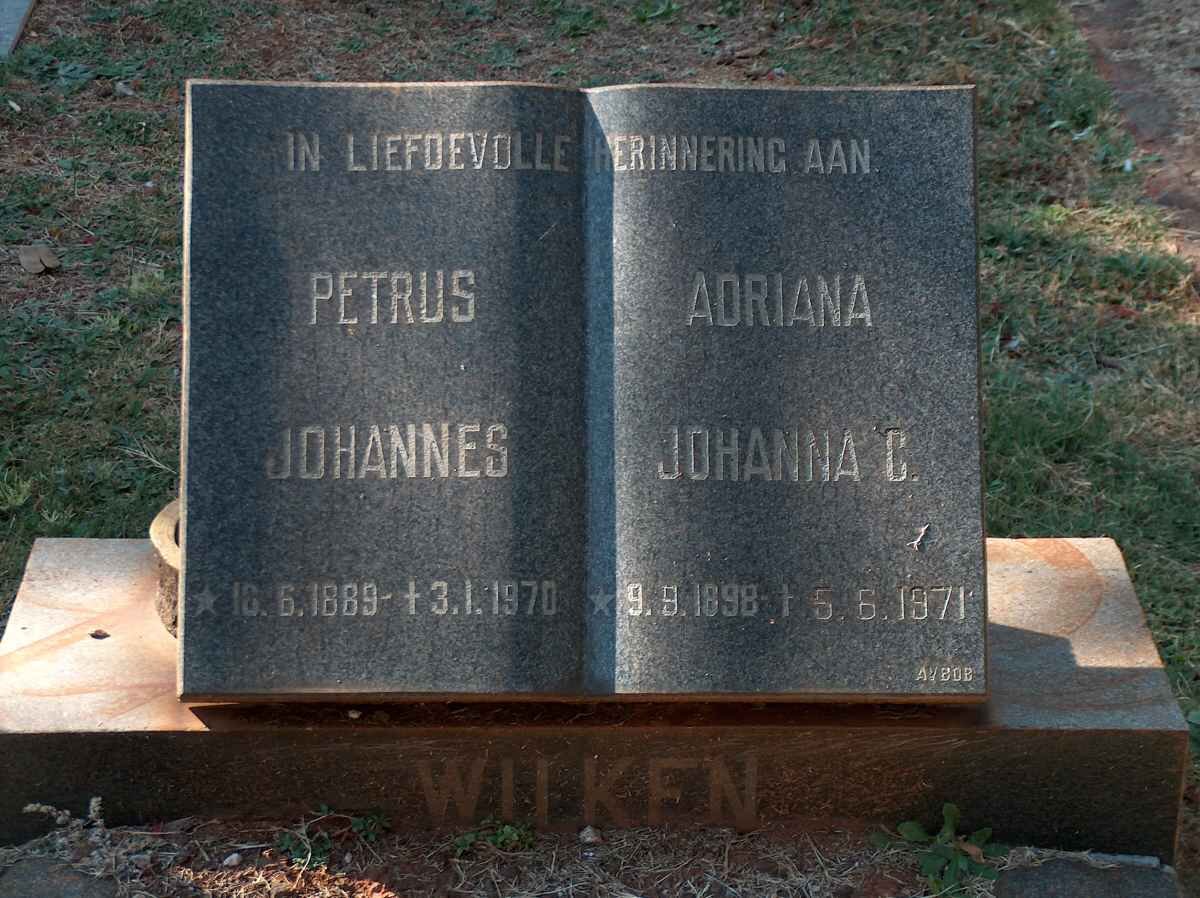 WILKEN Petrus Johannes 1889-1970 &amp; Adriana Johanna C. 1898-1971