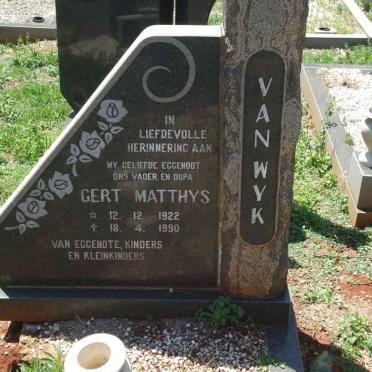 WYK Gert, van 1922-1990