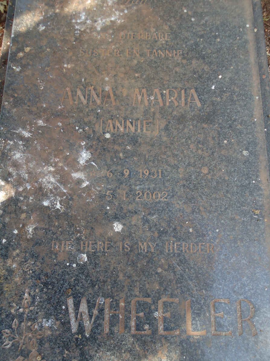 WHEELER Anna Maria 1931-2002