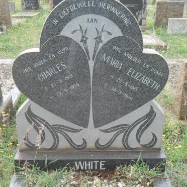 WHITE Charles 1919-1959 &amp; Maria Elizabeth 1915-1986