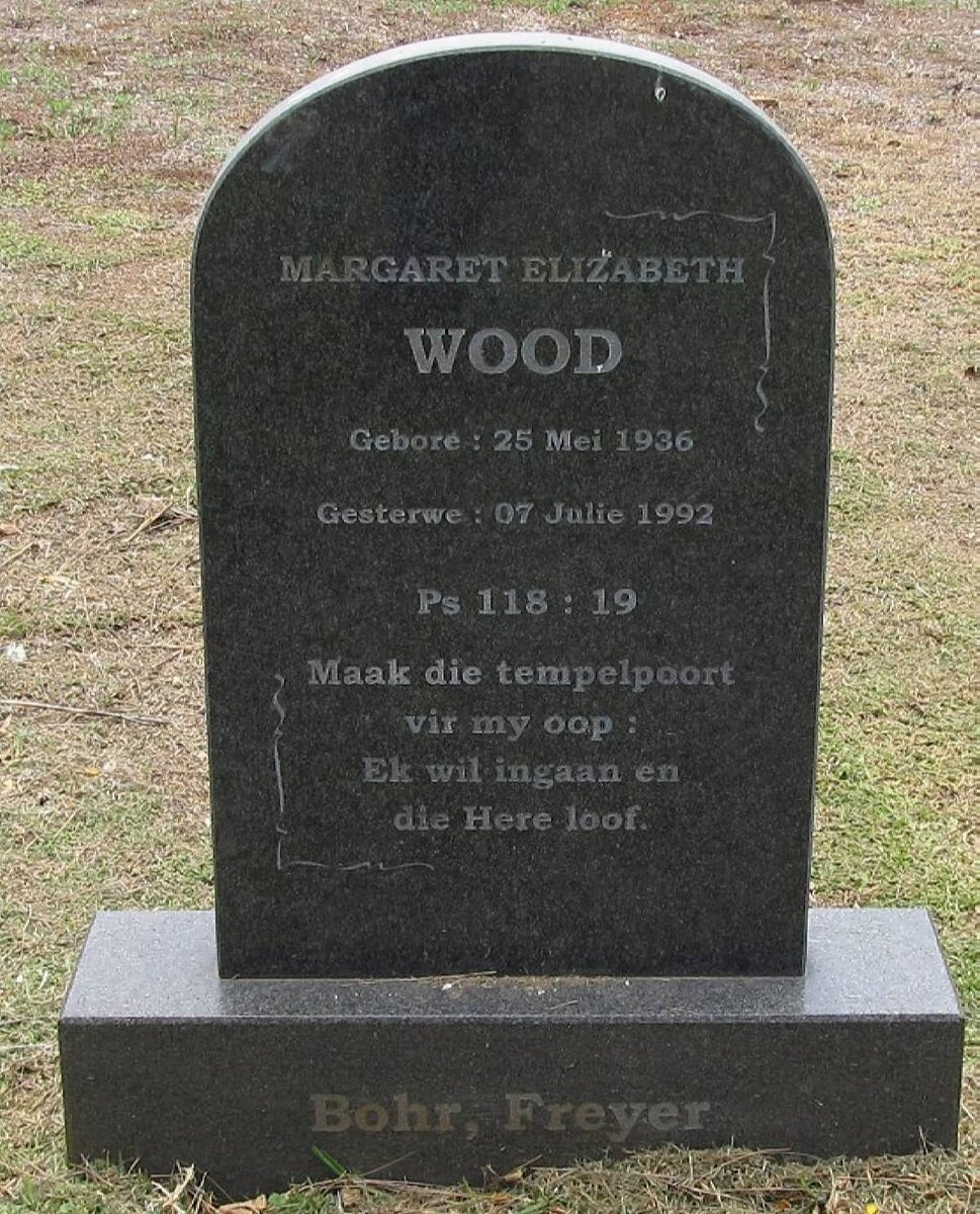 WOOD Margaret Elizabeth 1936-1992