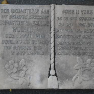 WOLHUTER Christoffel Paulus 1910-1940