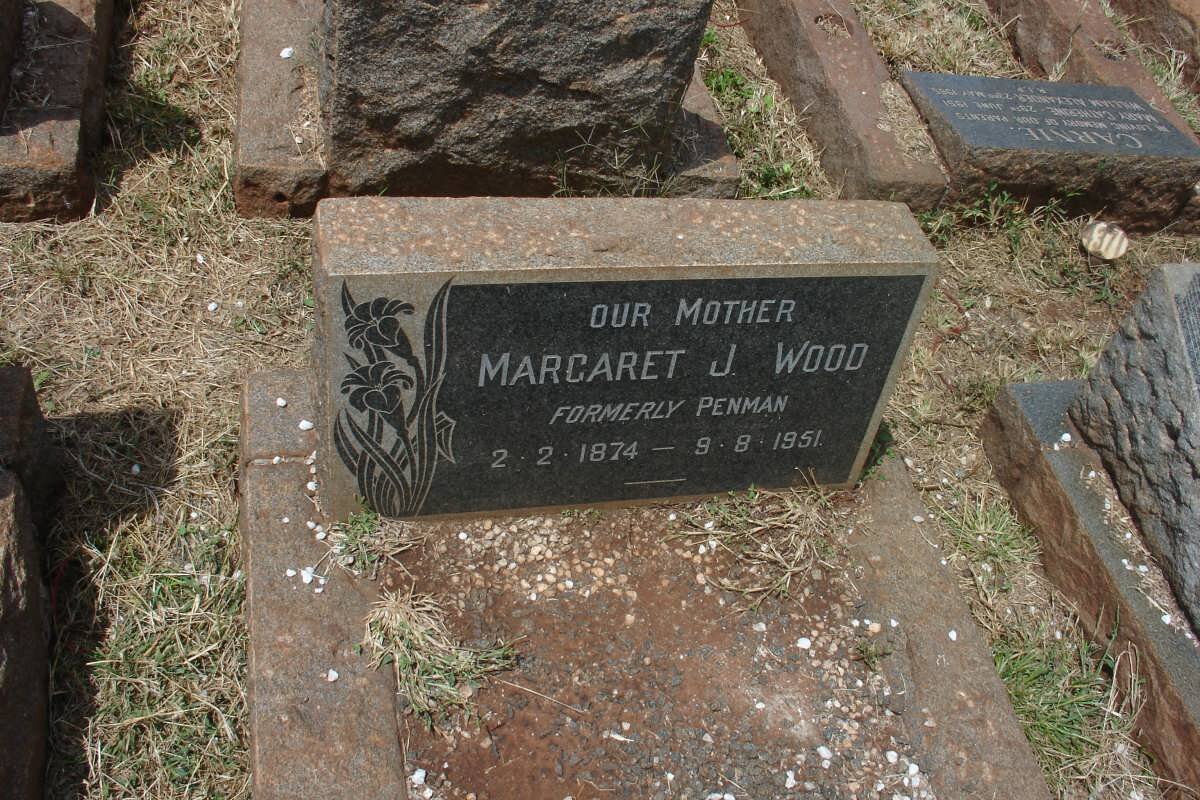 WOOD Margaret J. Formerly PENMAN 1874-1951