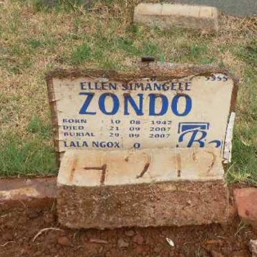 ZONDO Ellen Simangele 1942-2007