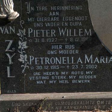 ZYL Pieter Willem, van 1927-1980 &amp; Petronella Maria 1915-2002