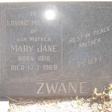 ZWANE Mary Jane 1910-1968